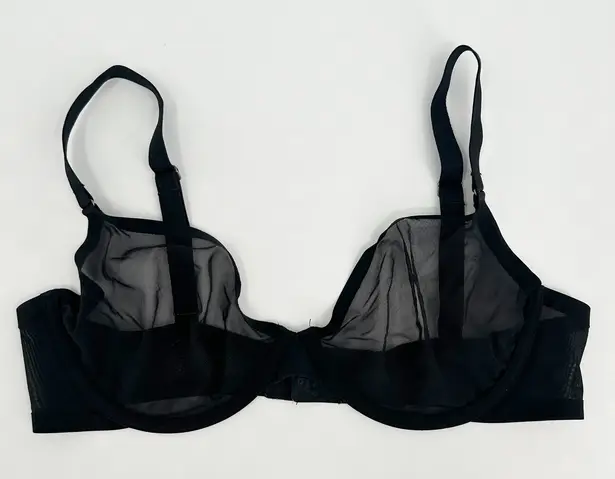 CUUP Womens The Plunge Sheer Mesh Unlined Underwire Bra Size 36D Black - Image 1