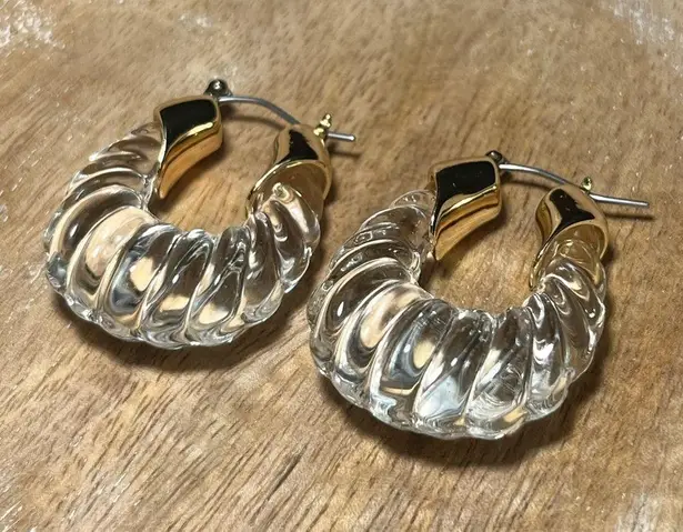 Christian Siriano Glass Gold Tone Drop Earrings