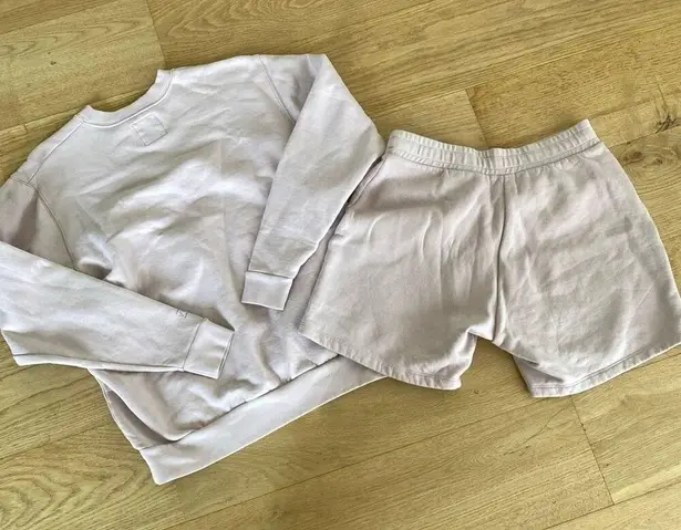 Versed Sweatshirt & Shorts Set in 100% Cotton Blush Pink