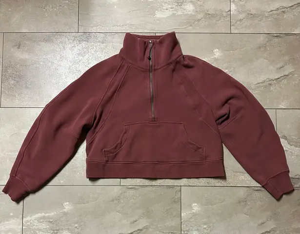 Lululemon Scuba Oversized Funnel Neck Half-Zip in Smoky Red