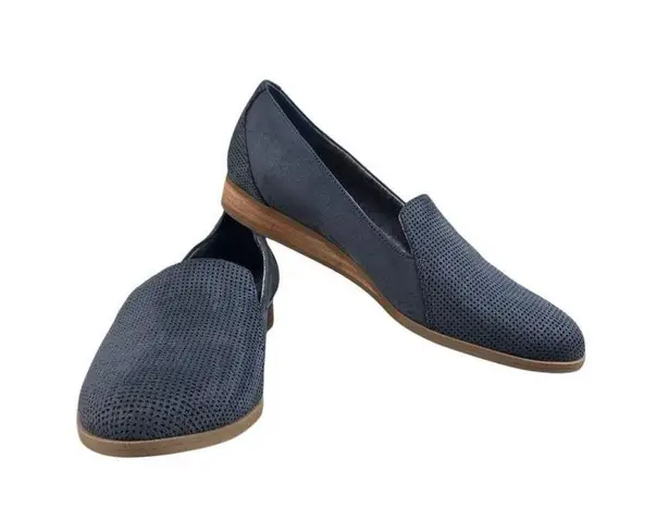 DR. SCHOLL'S Dawned Loafer Women 8 M Navy Oxide Microfiber Everyday Travel Retro Blue