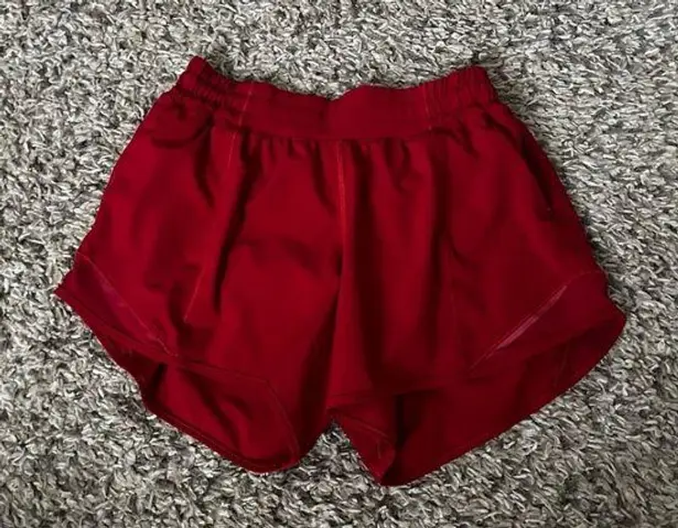 Lululemon  Hotty hot 4” dark red shorts size 4