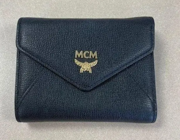 MCM Black Leather Compact Wallet - Preowned