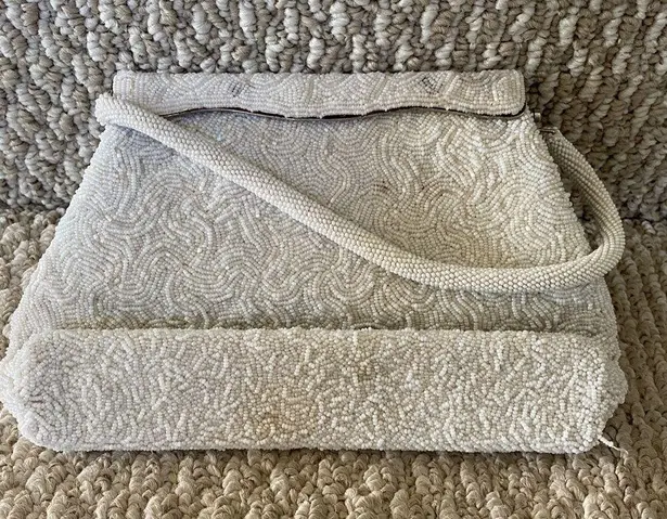 Vintage Beaded Evening Bag White