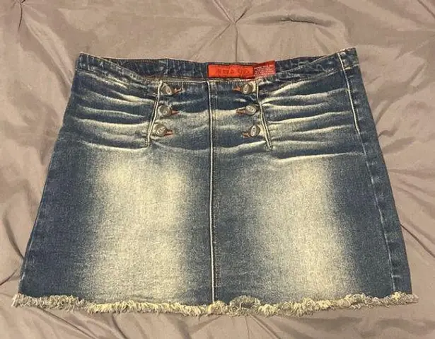 Bongo  Juniors Acid Wash Denim Blue Mini Skirt Y2K Vintage 90's Sz 9