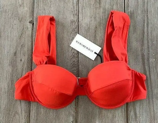 We Wore What Claudia Bikini Top in Poppy Red Orange