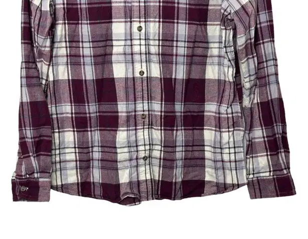 Cabela's  Maroon Plaid Long Sleeve Button Up Shirt Women's Large