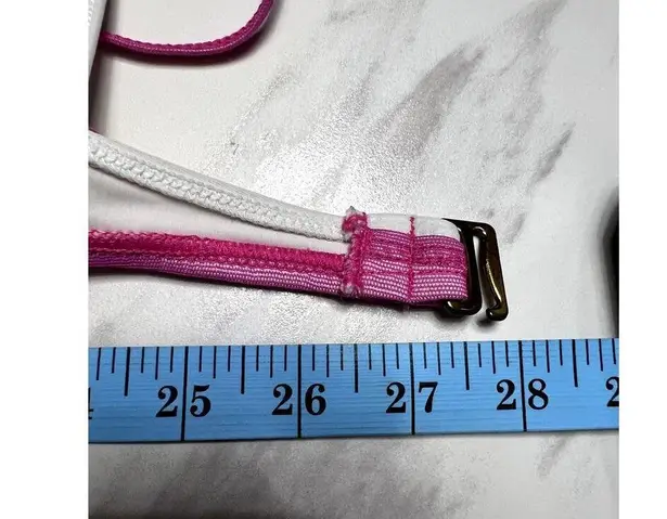 Anne cole Bikini Top 90s Y2K inspired Mess Double Layer Pink White Early 2000s