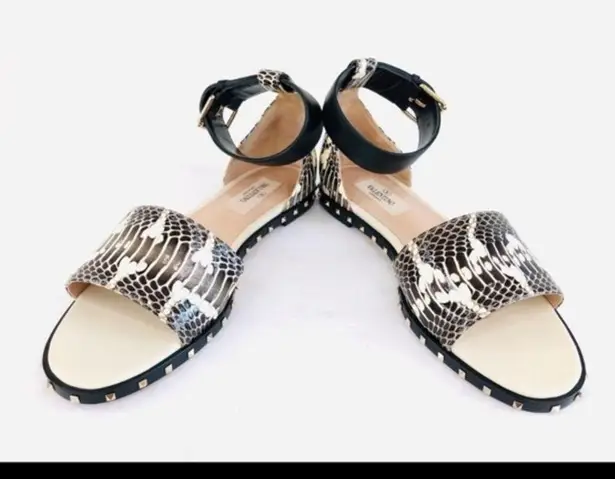 Valentino Garavani Snakeskin Soul Rockstud Sandals
