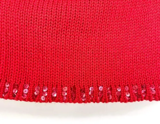 00s Vintage Red Knit Sequin Neck Cowl