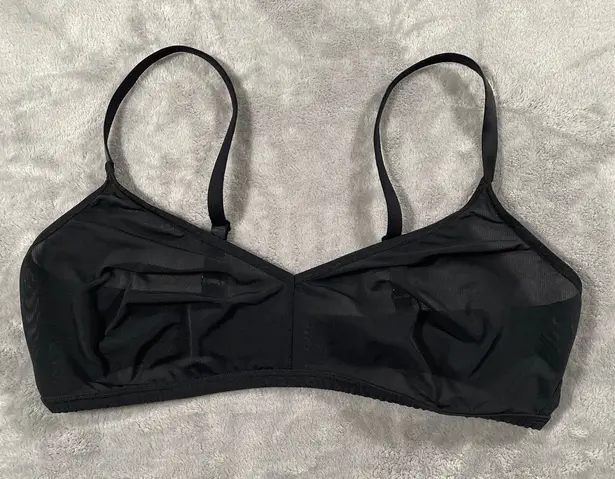 Negative Underwear Sieve Non Wire Bra Size 4 Black Micromesh Bralette Sheer