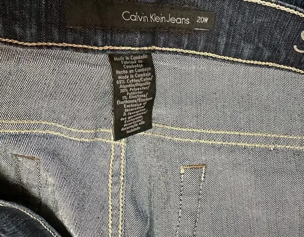 Calvin Klein Jeans Calvin Klein Womens Plus Sz 20 Dark Skinny Fit Straight Leg Denim Blue Jeans