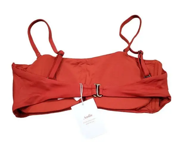 ANDIE Swim Bora Bora Bandeau Bikini Top Size Large Lined Padded Red Chili Pepper