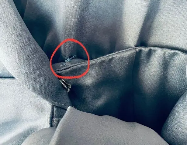 Nanushka Siwa Dress Wrap Long Sleeve Satin Light Blue Size Medium