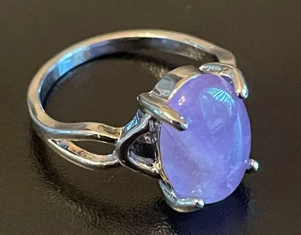 Exquisite purple amethyst S925 silver ring size 8.75