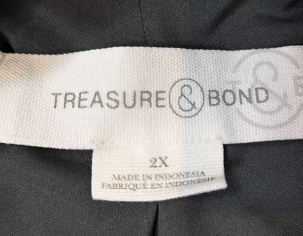 Treasure & Bond Double Breasted Crushed Velvet Blazer Gray Size 2X