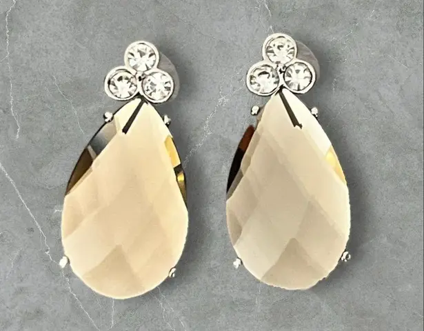 Vintage Estate Faceted Pear Teardrop Earrings Evening Cocktail Party Holiday
