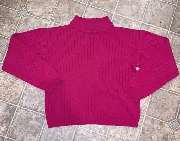 Pink Susan Michaels Mock Neck Knit Sweater