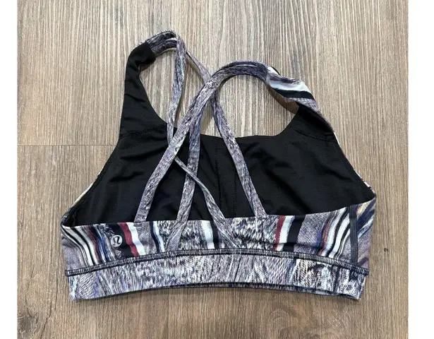 Lululemon Energy Bra (Nulux) Polychromatic Energy Bra 50g Multi Black