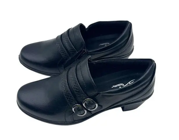 Easy Street Size 6.5 WW Side Zipper Business Casual Heeled Loafers Synthetic