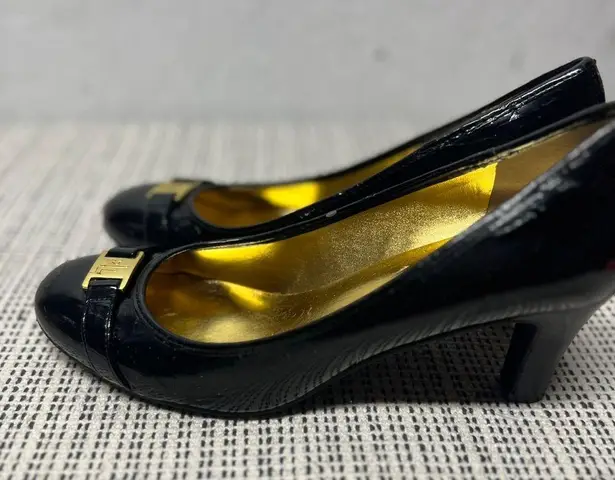 Ralph Lauren  Shelby Black Patent Pumps heels sz 8