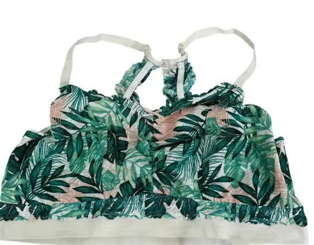 Lane Bryant 5 for $25|  Cacique Tropical Green Stretch Lace Bralette Size 18/20