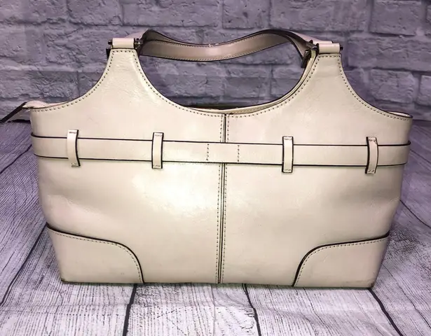 Valerie Stevens leather handbag cream color