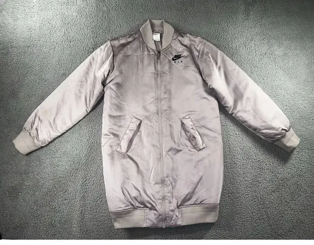 Nike Air Therma Fit Bomber Jacket Women XS Loose Long Full Zip Pink