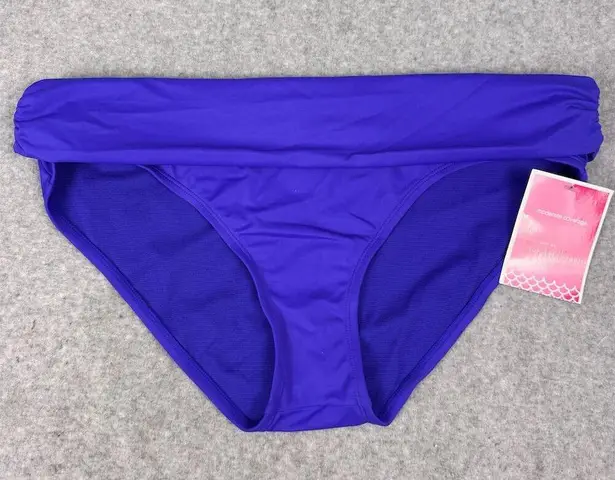 Catalina Women's Swim Bottom Size L Purple Moderate Coverage Foldover Band