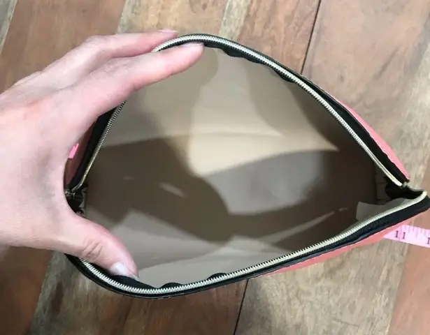 Ulta pink geometric pattern makeup bag Zipper cosmetic bag travel toiletries