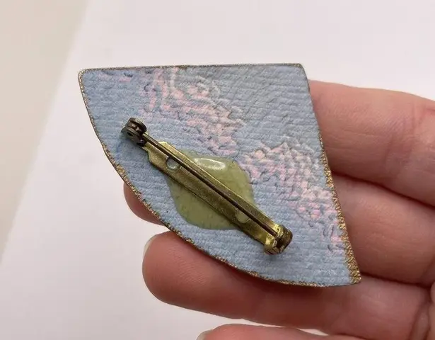 Hand Made Hand Crafted Ceramic Brooch Pin Hand Painted