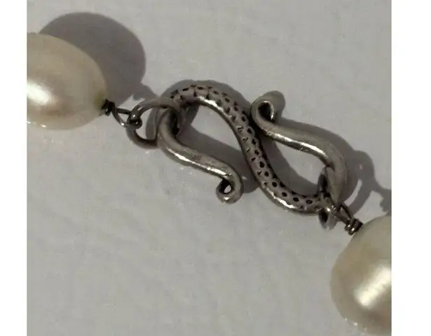 Fresh Water Pearl & Aqua Tear Drop Crystal Statement Necklace Glamorous Jewelry Silver