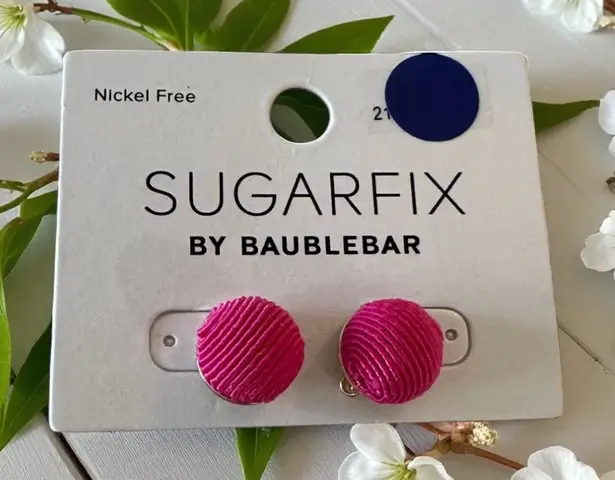 BAUBLEBAR Sugarfix Pink Fabric Stud Earrings NEW never worn