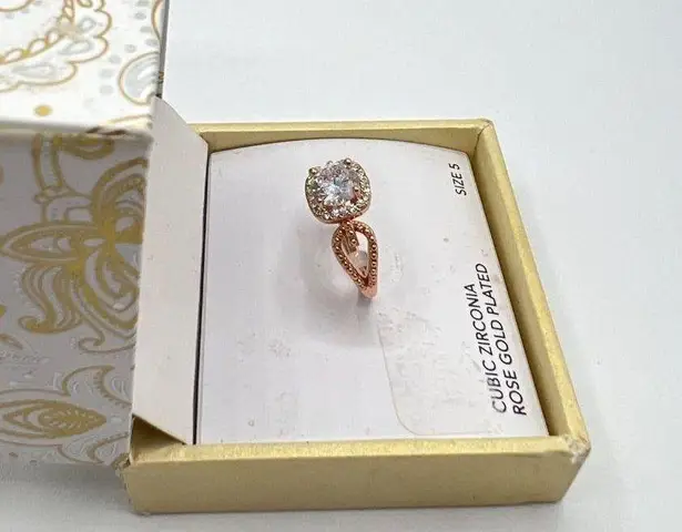 Charter Club Halo Open Ring in Rose Gold-Tone Size 5 MSRP $30 NWT