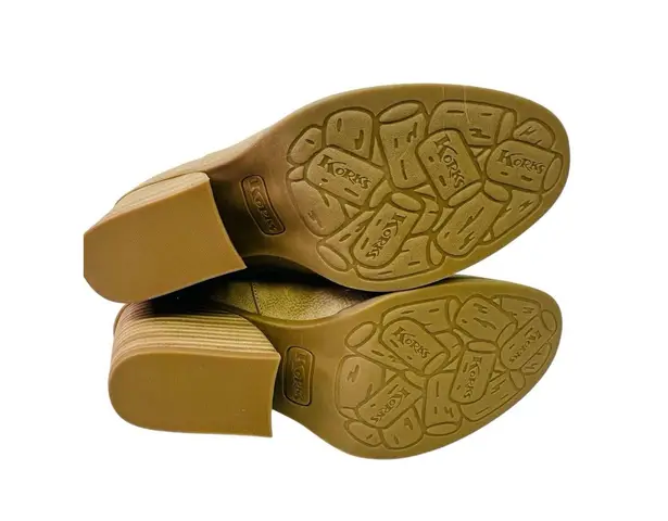 Kork-Ease Korks Hadley Natural Nubuck Chunky Block Heel Booties Womens Size 9M NWB