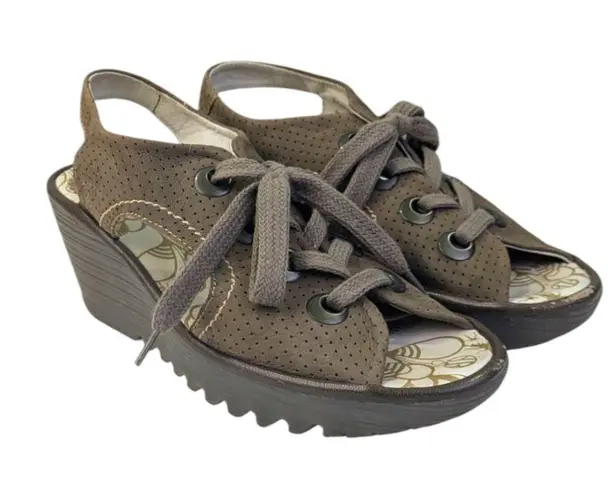 Fly London Ylva Platform Sandals GUC $189 Size 39 US 8/8.5 S3533