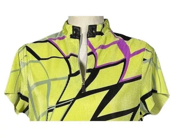 Polo Jamie Sadock Golf Top Size Small Neon Lime Green Black  Tennis Pickleball