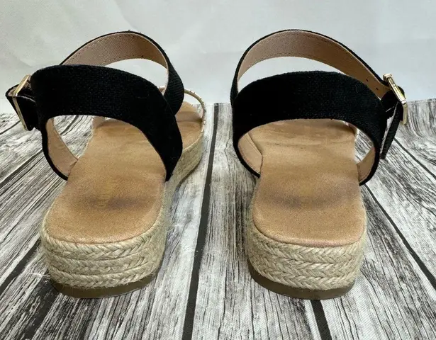 Old Navy  Women's Espadrille Platform Sandals 10 Beige White Black Buckle Straps