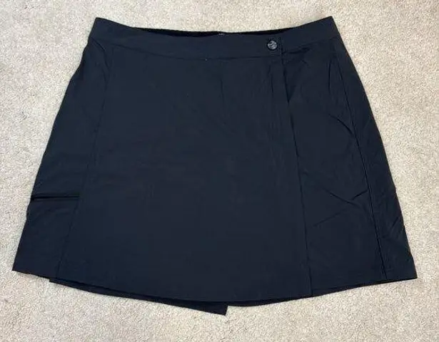 L.L. Bean Comfort Trail Wrap Skort Pockets Outdoor Comfort Size 14 Black