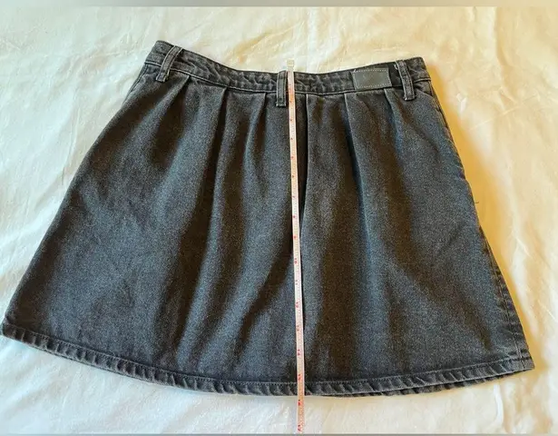 ZARA  Basic Dept Z1975 Denim Pleated Mini Skirt in Black Size M Y2K EUC