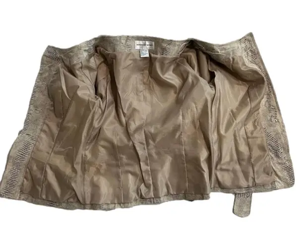Newport News snakeskin print leather jacket, EUC, no flaws, size 4