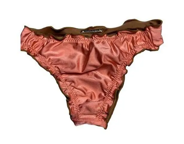 Bodied By Brazil Reversible Pink Brown Swim Bottom Scrunch Butt Brazilian Cheeky Size M