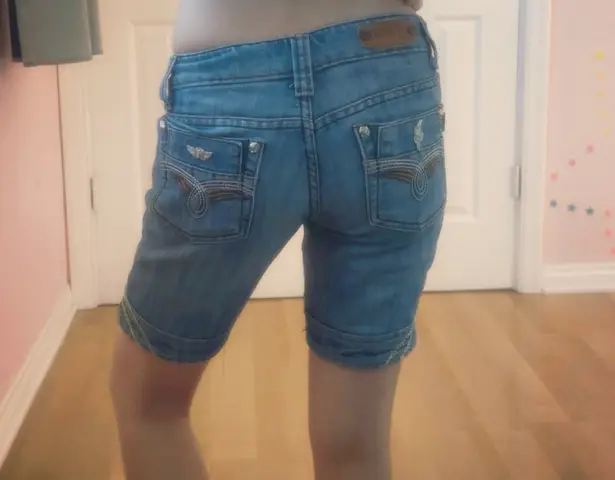 Low Waisted Y2k Denim Shorts◡̈ Blue Size XS