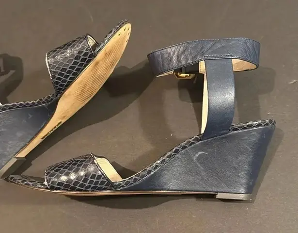 Louise et Cie Navy Blue Strappy Wedge Heel Sandals size 9