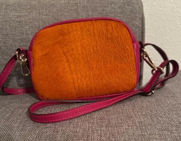 LAURA DI MAGGIO Orange and Pink Crossbody Bag Made in Italy
