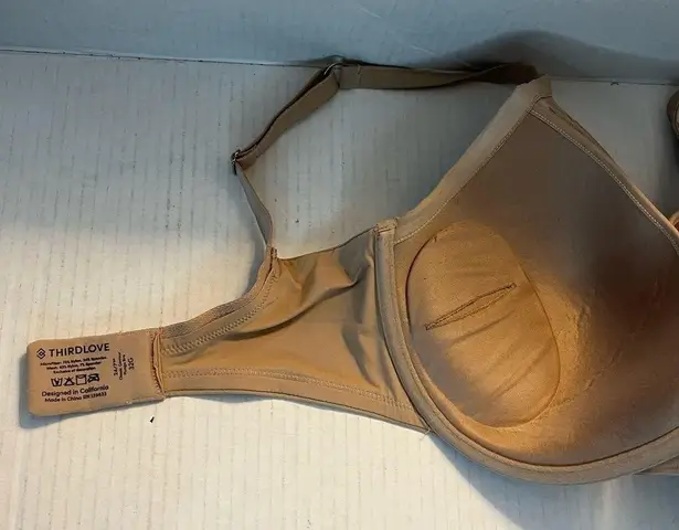 Third Love Bra 24/7 Classic Contour Plunge Bra Classic Taupe Sz 32G /32DDDD EUC