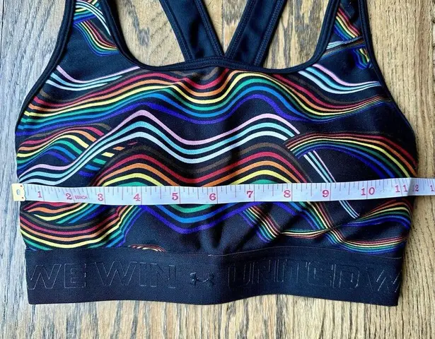 Under Armour  Women's Size Medium Cross Back Rainbow Black Pride Sports Bra EUC