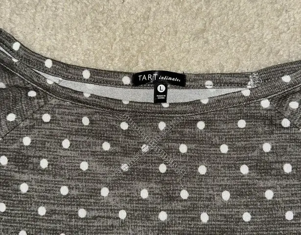 Tart NWOT Intimates Grey Polka Dot Lounge Set Heather Gray and White Large