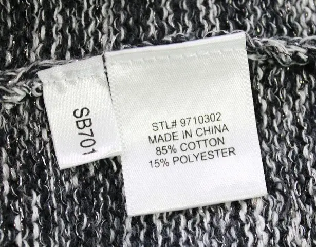 Susan Bristol White Label Womens Large Cardigan Sweater Metallic Minimalist Goth