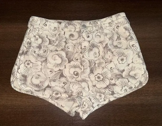 Pilcro Floral Print Dolphin Ultra High rise Shorts Casual Everyday Cute Size 31 Gray